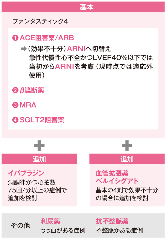 HFrEFに対する薬物治療の画像